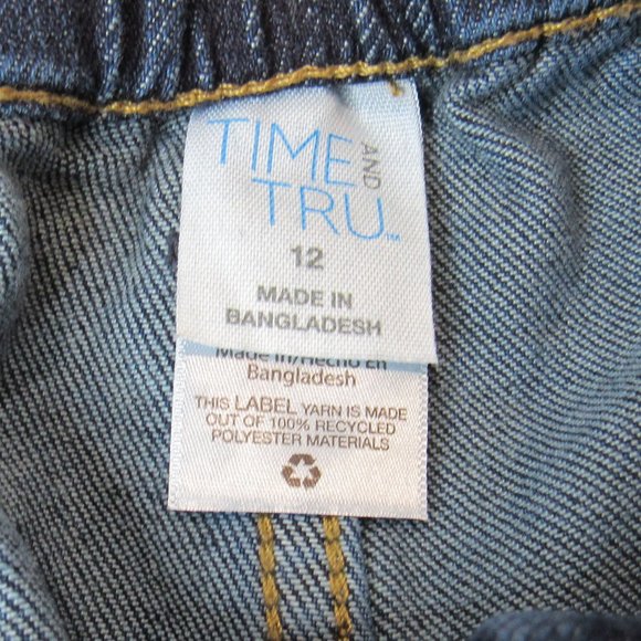 Time and Tru Women's Paperbag Belted Denim Jeans Size 12 - Picture 9 of 15